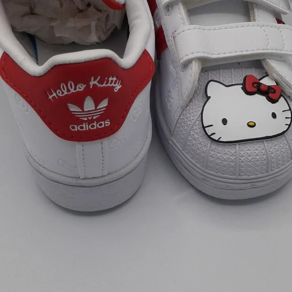 NIB ADIDAS ORIGINALS HELLO KITTY SUPERSTAR CF C KIDS GIRLS SHOES SIZE 2Y - Picture 6 of 10